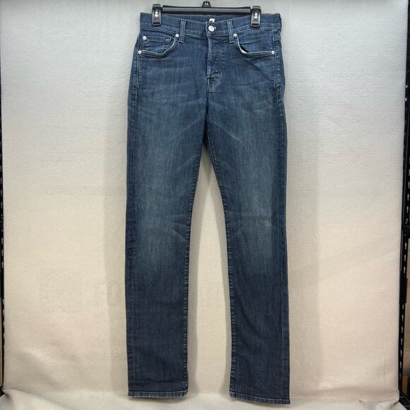 7 For All Mankind Jeans Women's 30 Blue Standard Button Fly A-Pocket Normcore - Picture 1 of 15